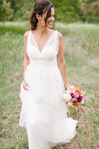 Wedding Dresses Bridal Gown V Neck White