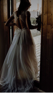 Vintage Wedding Dresses Bridal Gown Cap Sleeves