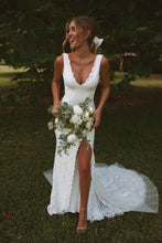 Load image into Gallery viewer, V Neck Wedding Dresses Bridal Gown Lace for Bridal