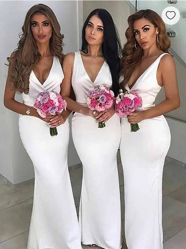 V Neck Sheath Bridesmaid Dresses for Wedding Party