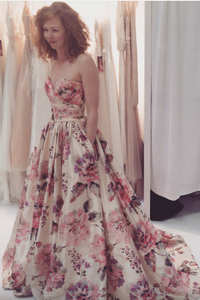 Floral Wedding Dresses Bridal Gown Sweetheart Neckline