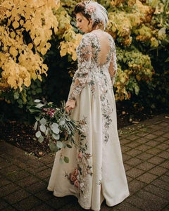 Plus Size Wedding Dresses Bridal Gown with Embroidery