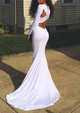 Charger l&#39;image dans la galerie, White Prom Dresses Criss Cross Long