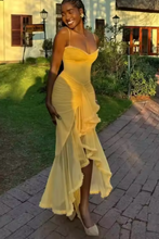 Load image into Gallery viewer, Prom Dresses Yellow Gown Spaghetti Straps