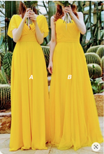 Cargar imagen en el visor de la galería, Yellow Bridesmaid Dresses for Wedding Party