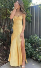 Charger l&#39;image dans la galerie, Yellow Prom Dresses Slit Side Sheath Long