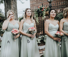 Load image into Gallery viewer, Mismatch 3 Styles Sage Green Bridesmaid Dresses for Wedding Party