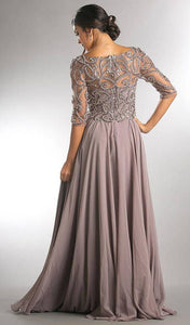 Grey Mother of the Bride Dresses with Beaded