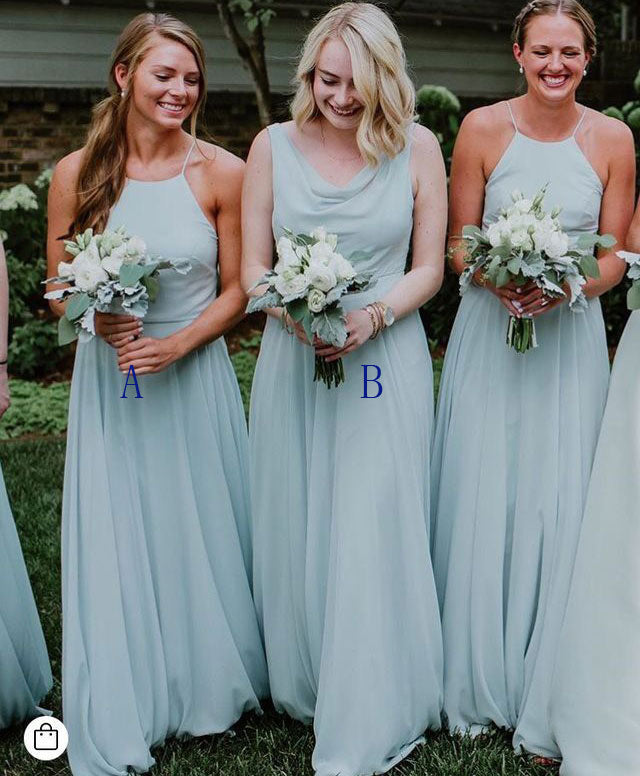 Two Styles Long Bridesmaid Dresses for Wedding Party