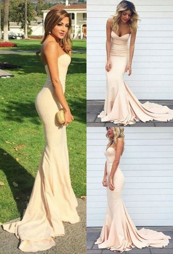 Charming Strapless Mermaid Prom Dresses Evening Dresses