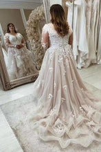 Charger l&#39;image dans la galerie, Plus Size Wedding Dresses Bridal Gown V Neck with Sleeves