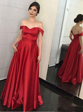 Laden Sie das Bild in den Galerie-Viewer, New Arrival Off the Shoulder Red Long Prom Dresses Under 100