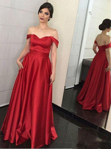 New Arrival Off the Shoulder Red Long Prom Dresses Under 100