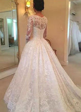 Load image into Gallery viewer, Square Long Sleeves Lace Wedding Dresses Bridal Gown