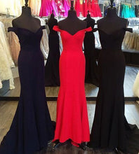 Load image into Gallery viewer, Off the Shoulder Mermaid Long Prom Dresses