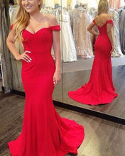 Load image into Gallery viewer, Off the Shoulder Mermaid Long Prom Dresses