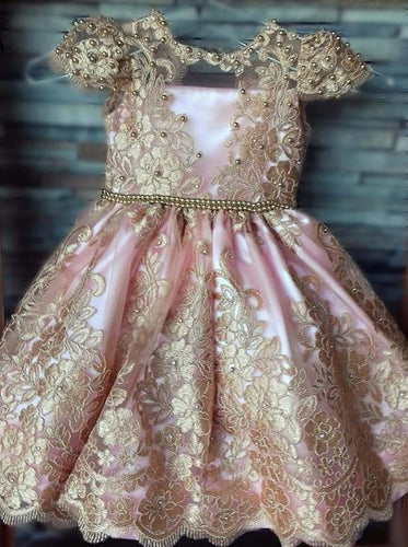 Cap Sleeves Floor Length Flower Girl Dresses Pageant Dresses with Appliques Bowknot