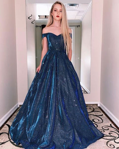 Off the Shoulder Long Prom Dresses NH5
