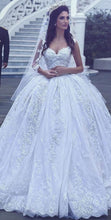 Laden Sie das Bild in den Galerie-Viewer, V Neck Wedding Dresses Bridal Gown with Appliques