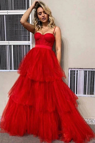 Spaghetti Straps Prom Dresses Birthday Gown