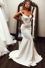 Load image into Gallery viewer, Simple Off the Shoulder Mermaid Wedding Dresses Bridal Gowns MK005