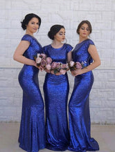 Cargar imagen en el visor de la galería, Mermaid Royal Blue Mermaid Bridesmaid Dresses for Wedding Party