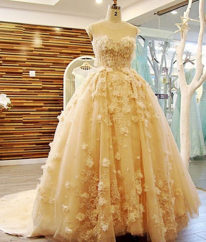 Strapless Yellow Prom Dresses Princess Dress with Appliques Beading