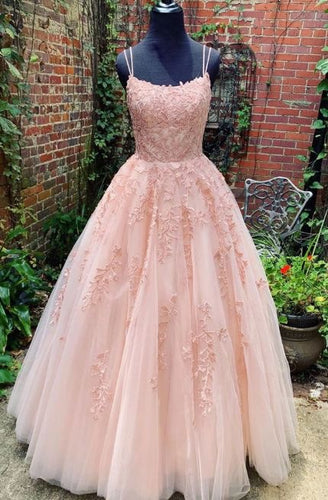 Double Tulle Long Prom Dresses with Appliques