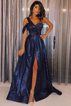 Carica l&#39;immagine nel visualizzatore di Gallery, One Shoulder Slit Side Long Prom Dresses for Women