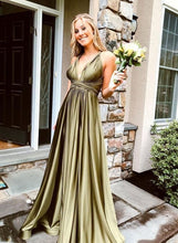 Load image into Gallery viewer, Olive Green Long Prom Dresses for Women Under 100