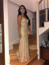 Load image into Gallery viewer, Mermaid Spaghetti Straps Long Prom Dresses Evening Gowns