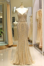 Charger l&#39;image dans la galerie, Mermaid Spaghetti Straps Long Prom Dresses Evening Gowns