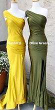 Load image into Gallery viewer, Sheath One Shoulder Long Bridesmaid Dresses for Wedding