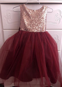 Tulle Burgundy Flower Girl Dresses for Wedding Party