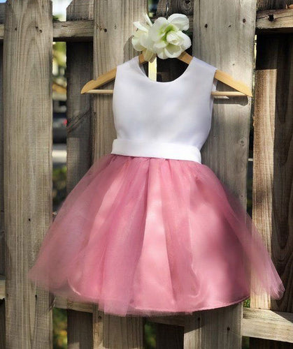 Sweet Knee Length Flower Girl Dresses with Bowknot