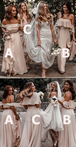 Mismatch Long Bridesmaid Dresses for Wedding