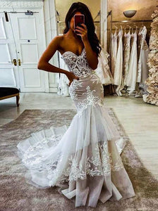 Mermaid Wedding Dresses Bridal Gown with Appliques