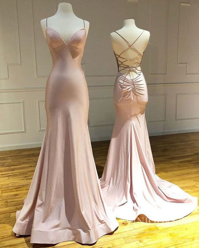 Mermaid Criss Cross Long Prom Dresses Evening Gown