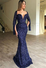 Carica l&#39;immagine nel visualizzatore di Gallery, Elegant Sheath Long Prom Dresses Evening Gown