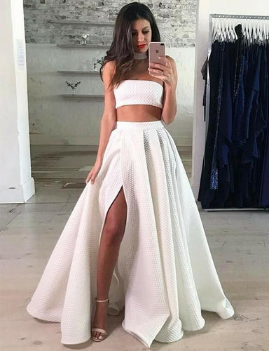 Two Piece  Long Prom Dresses for Women MJ005
