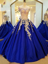 Load image into Gallery viewer, Off the Shoulder Royal Blue Prom Dresses with Bowknot Birthday Gowns