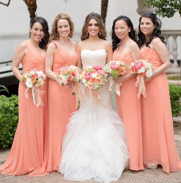 One Shoudler Long Bridesmaid Dresses under 100