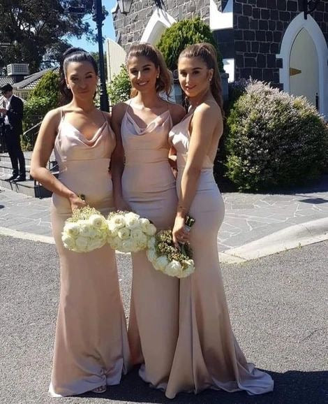 Spagehtti Straps Long Bridesmaid Dresses under 100