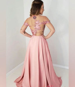 Off the Shoulder Coral Prom Dresses with Lace