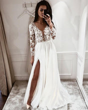 Load image into Gallery viewer, Deep V Neck Wedding Dresses Bridal Gowns with Split Side