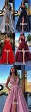 Load image into Gallery viewer, Spaghetti Straps Slit Side Prom Dresses Under 100