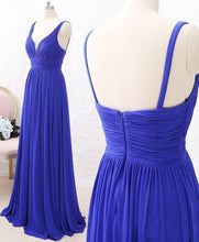 Load image into Gallery viewer, V Neck Chiffon Prom Dresses Long Under 100