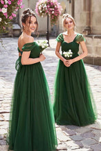 Load image into Gallery viewer, Off the Shoulder Floor Length Bridesamid Dresses for Wedding