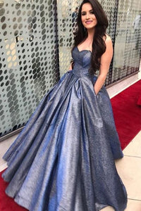 Sweetheart Long Prom Dresses for Women with Pockets