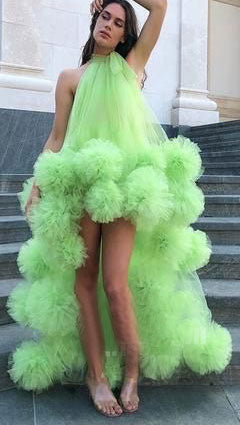 High Neck Hi Low Prom Dresses for Women NHJ558